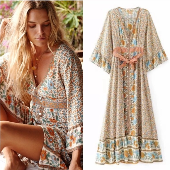 TheBoldBohemian Dresses & Skirts - 5⭐️ FAV BESTSELLER Boho Hippie Gypsy Ophelia Dress